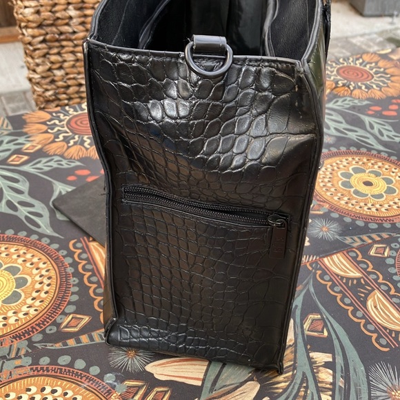 BEIS Large Black Croc Embossed Work Tote - Picture 7 of 15